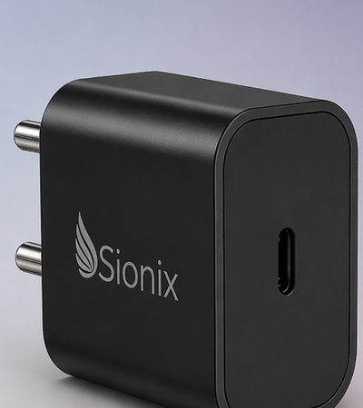 SIONIX 20W Type-C wall charger in black