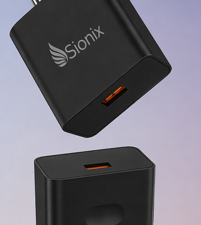 SIONIX 20W USB-A GaN charger in black