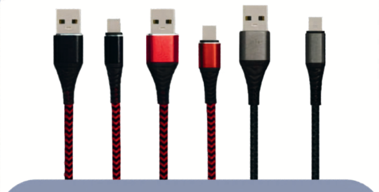 Wholesale Charging Cable - SIONIX Type-C Nylon Braided Multicolour Pack