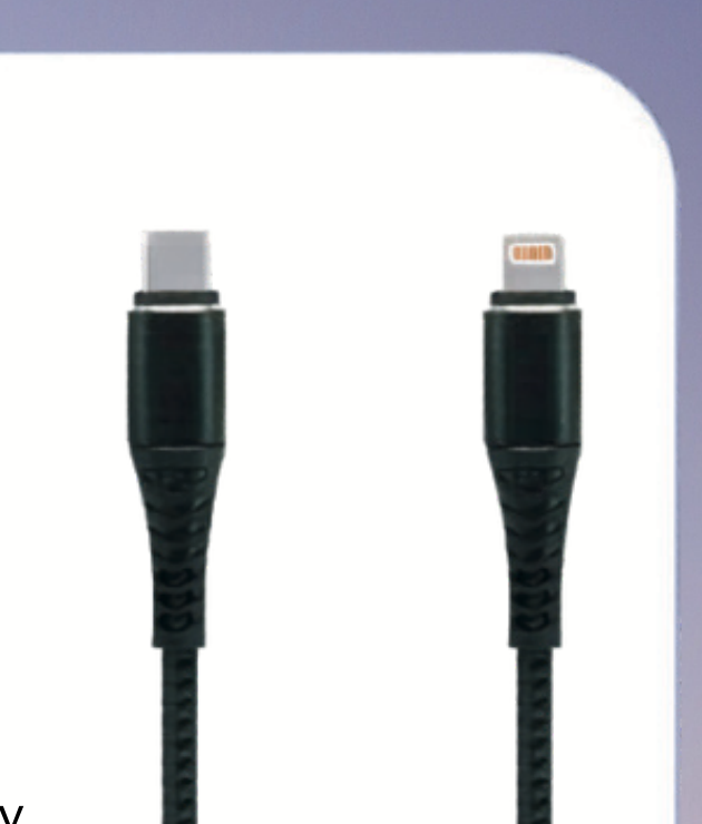 SIONIX 27W Type-C to Lightning cable, black fish-net braided finish