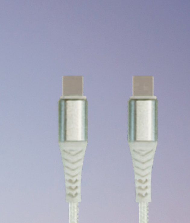 Nylon Braided USB-C Cable with Metal Shell - SIONIX 65W Pearl White